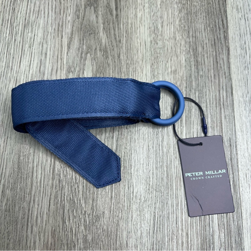 NEW‎ PETER MILLAR Crown Crafted Belt Men's S Galaxy Blue Golf Performance O-Ring